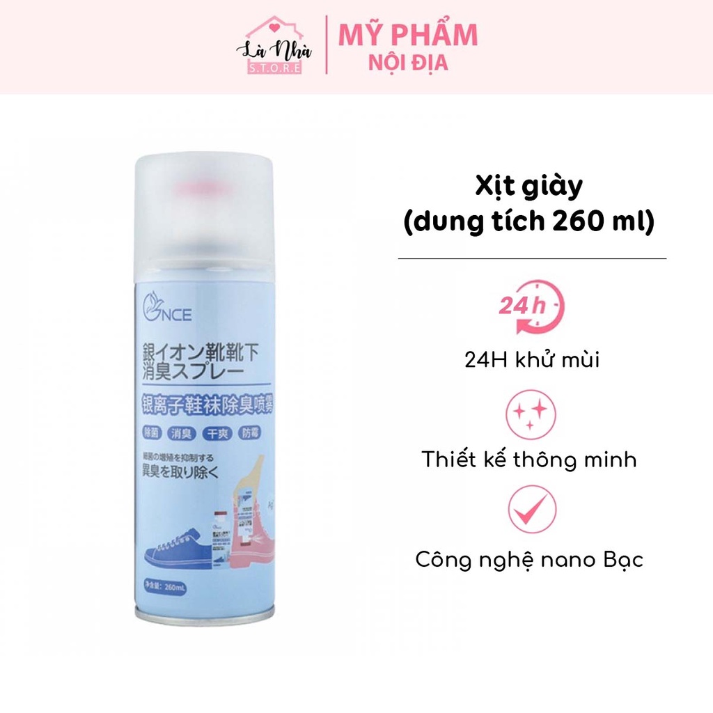 Xịt Khử Mùi Hôi Giày Dép Hôi Chân Tất Vớ Làm Thơm Tủ Giày Công Nghệ Nano Bạc Tiên Tiến Hiệu Quả