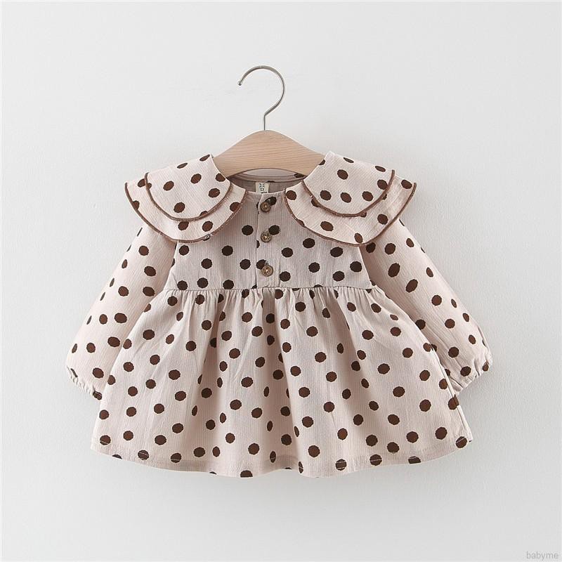 ♕ babyme ღ Baby Girls Cotton Long Sleeve Dress Princess Dresses