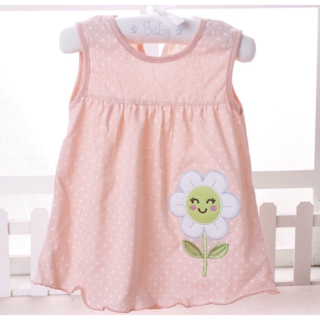 Áo váy cotton bé gái dưới 2 tuổi
