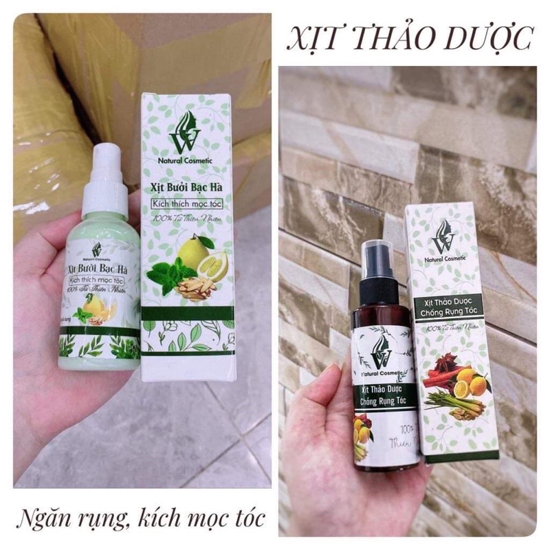Xịt bưởi bạc hà/ Xịt quế sả chanh kích thích mọc tóc, ngăn rụng, kiềm dầu, chống bết tóc