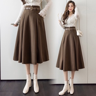 Chân váy midi cạp cao