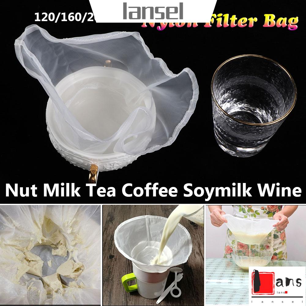 ❤LANSEL❤ Reusable Nut Milk Bag Food Colander Bowl Shape Nylon Filter Bag Cooking Fine Mesh Soymilk Cheesecloth Juice Wine Strainer Coffee Filter