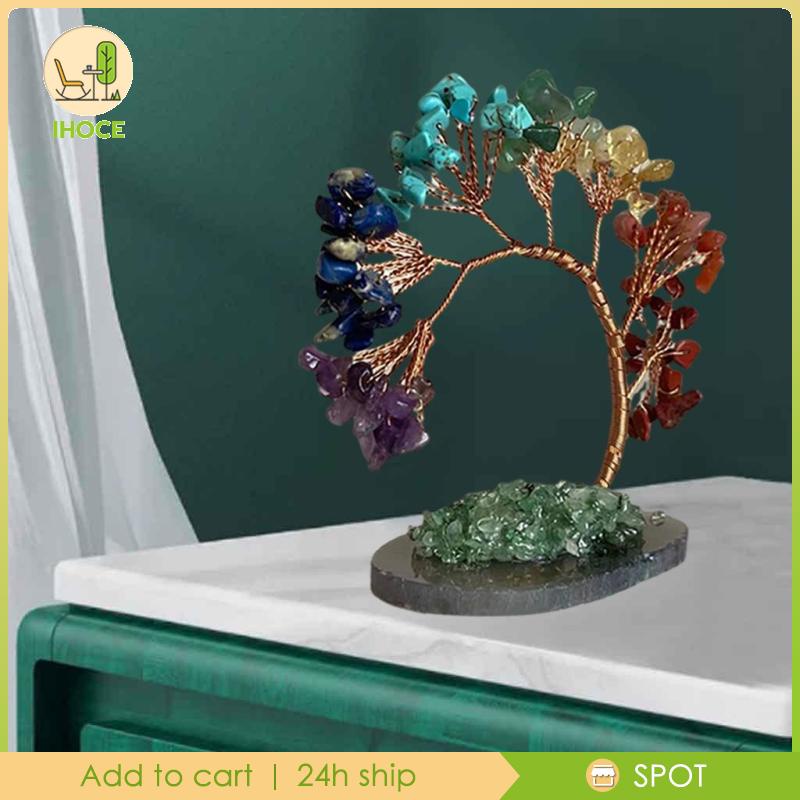 Cây đá thạch anh tự nhiên 7 nhánh kim tiền tài lộc trang trí nhà cửa