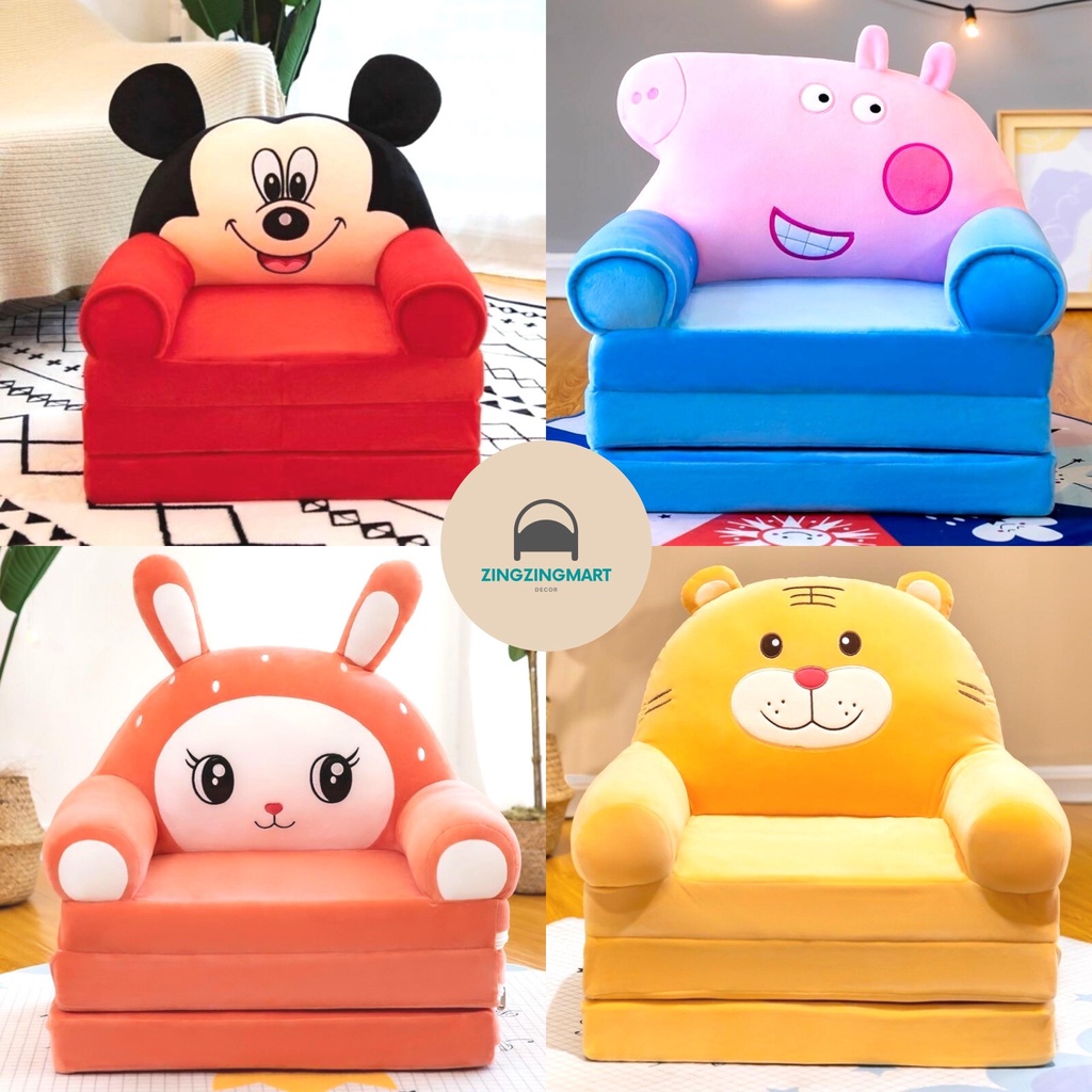 Ghế sofa trẻ em ba tầng - sofa giường hình thú cho bé siêu dễ thương