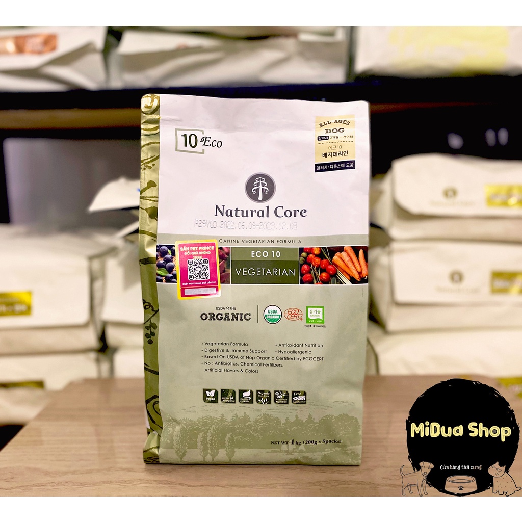 1kg THỨC ĂN CHAY HỮU CƠ NATURAL CORE CHO CHÓ MÈO