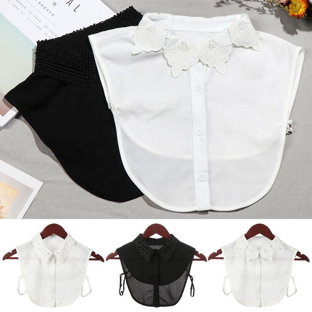 Cổ Áo Sơ Mi Giả Màu Trắng Đen Tháo Rời Được Thời Trang