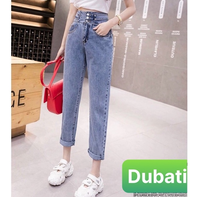 QUẦN BAGGY JEAN NỮ BẢN TO 3 CÚC LƯNG CAO NÂNG MÔNG CAO CẤP SANG CHẢNH CHẤT VẢI BÒ XANH CO GIÃN- DUBATI FSHION