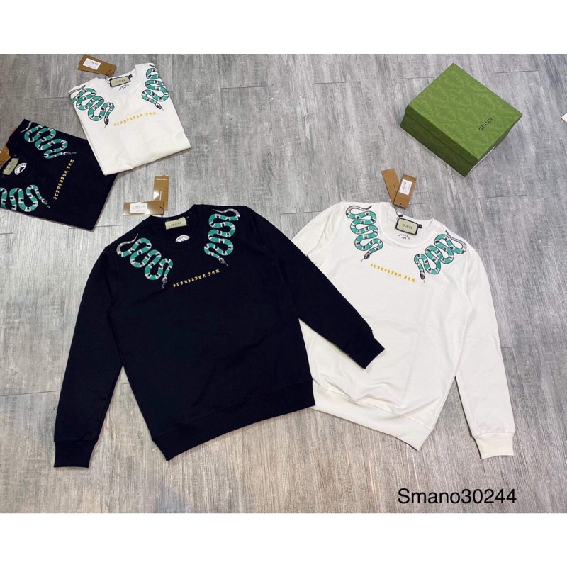 Áo Nỉ Sweater Thu Đông Hình Rắn Xanh - Áo Thun Dài Tay Mặc Đôi Nam Nữ - Bee Shop