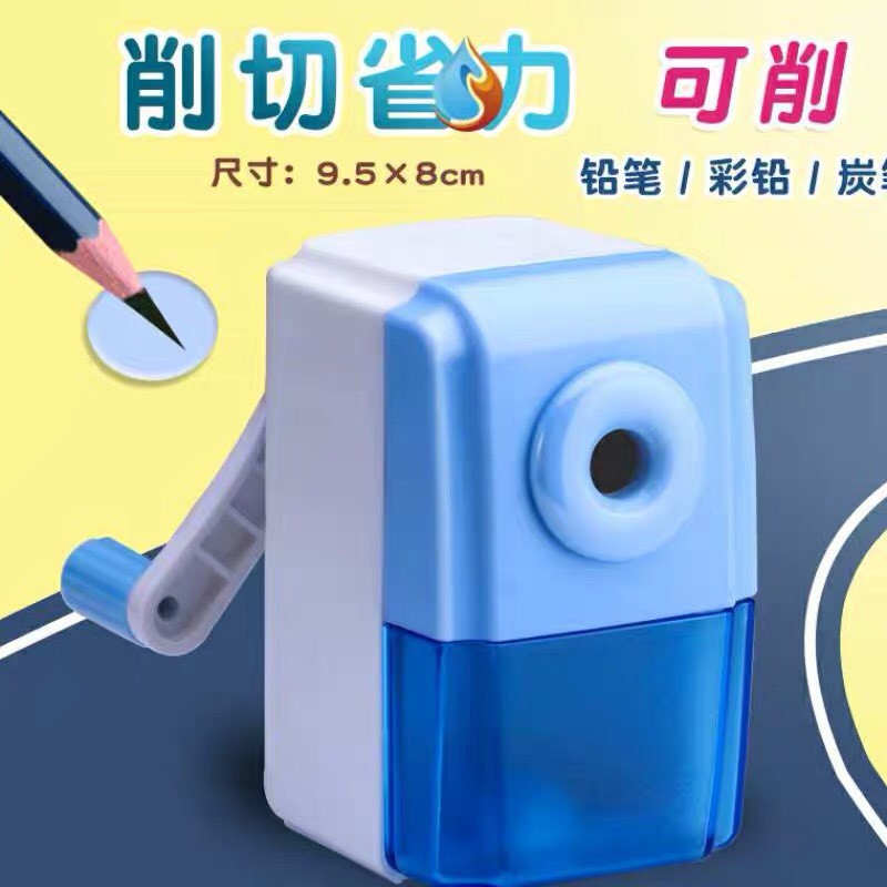 Gọt bút chì quay tay đồ chuốt tự động cute màu xanh hồng E245