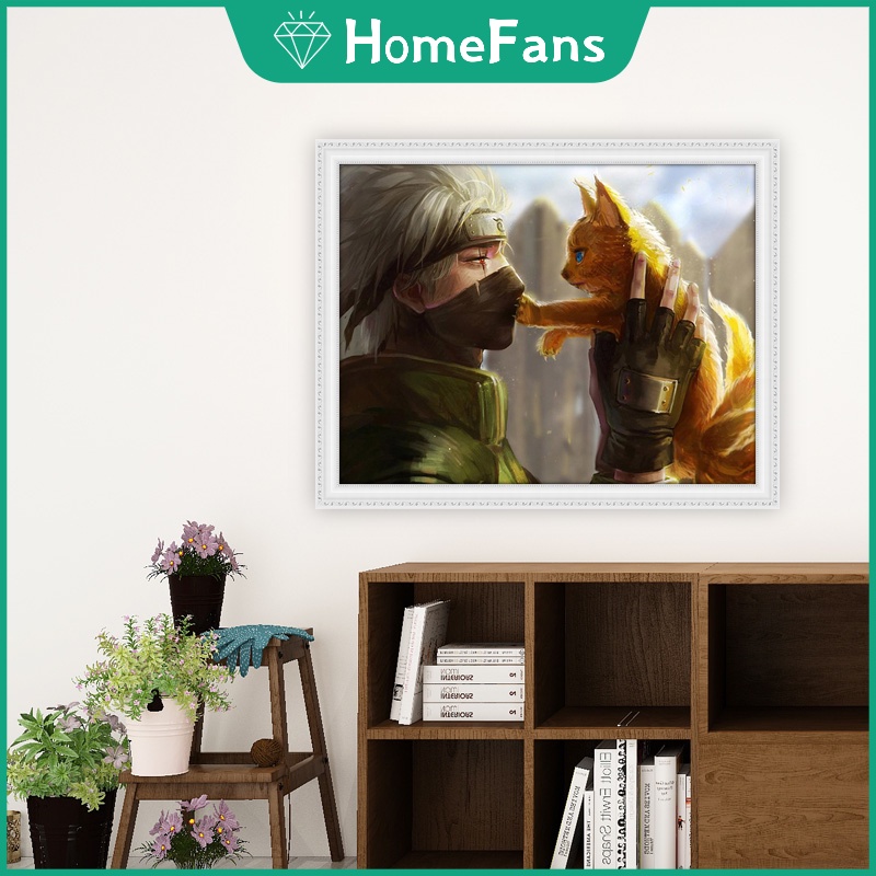 Bộ Tranh Đính Đá 5D Họa Tiết Hoạt Hình Naruto Độc Đáo Kích Thước 50X40cm Dùng Trang Trí Nhà Cửa