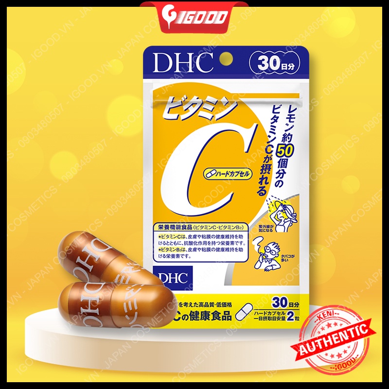 Viên uống vitamin C DHC Hard Capsule Nhật Bản (date 2023)