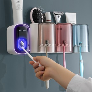 Kệ bàn chải nhà tắm Ecoco cốc [Tặng kèm đẩy kem]