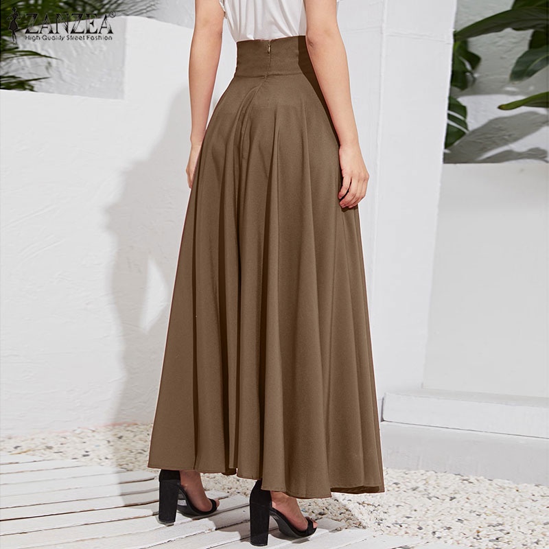 Chân váy dài ZANZEA phối khóa kéo thời trang dành cho nữ