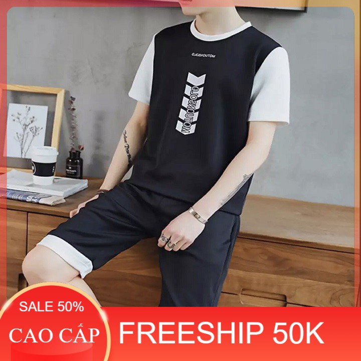 Set Bộ Đồ Nam Thun Co Giãn Phối Màu Và Hình ADA SET 10002S1