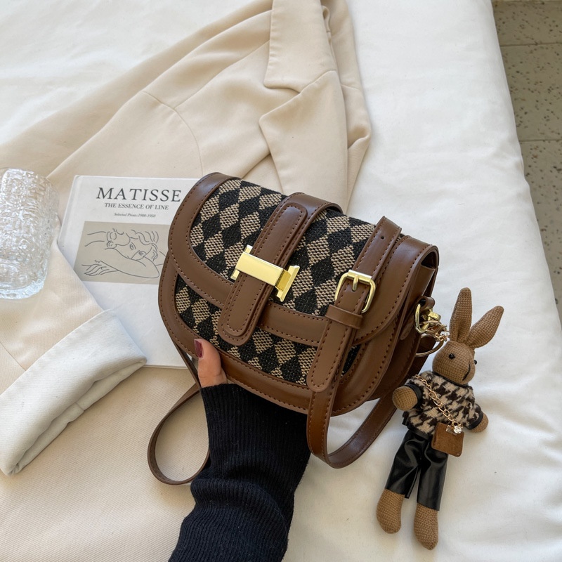 Túi đeo chéo vai IELGY họa tiết hình thoi nhỏ nhắn thời trang phổ biến