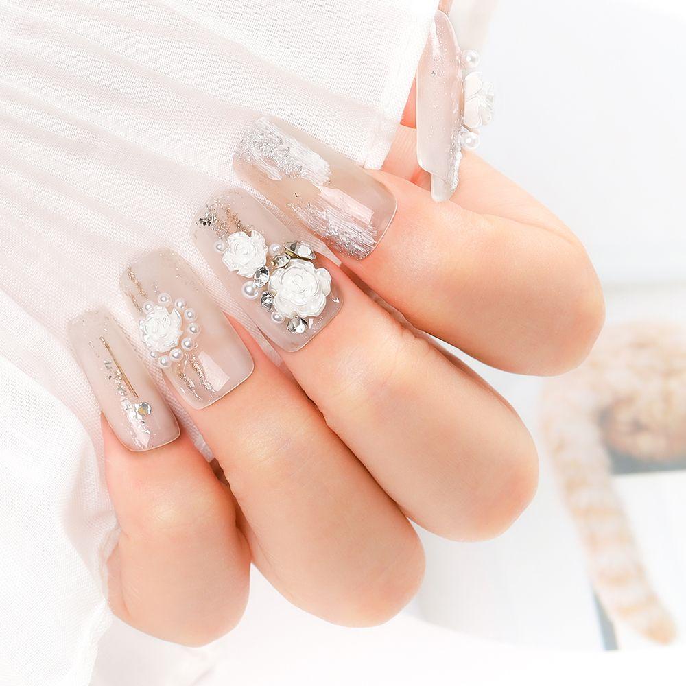 Phụ Kiện Hoa Trà Lấp Lánh Trang Trí Móng Tay DIY