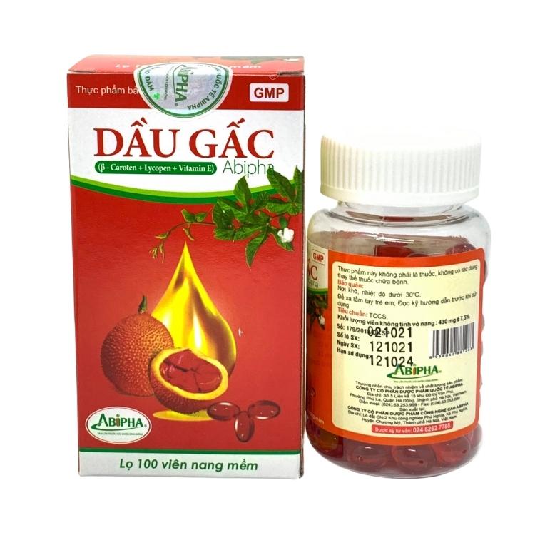 Viên Tinh Dầu Gấc Abipha Nguyên Chất- Hộp 100 viên