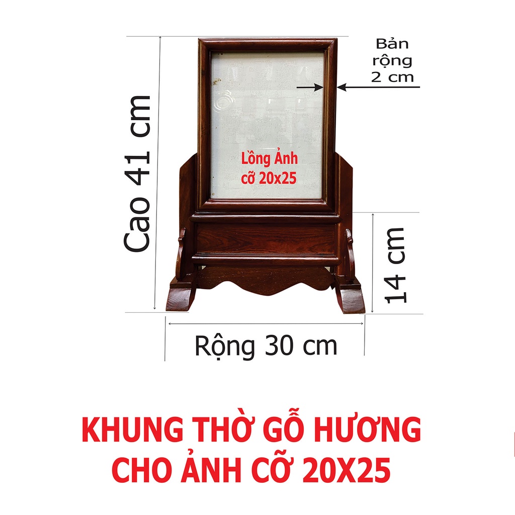 Khung Ảnh Thờ Bằng Gỗ Hương Khung Đơn để bàn hoặc Treo Tường Cỡ 20x25cm Họa Tiết Hoa Văn Độc Đáo Tại Nguyễn Vịnh Digital