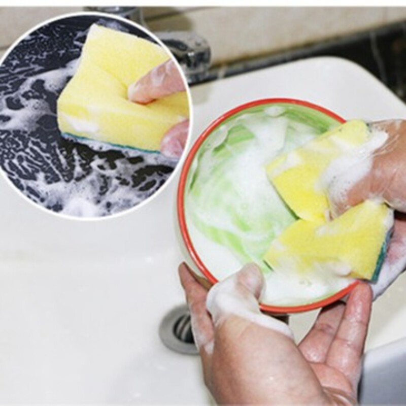 Miếng rửa chén bọt biển rửa bát vàng xanh vệ sinh chén dĩa tiện lợi siêu sạc ILY
