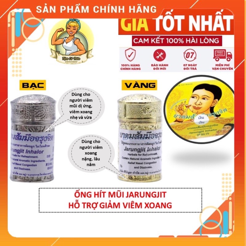 🍃 Ống Hít Xoang Bạc/Vàng Thảo Dược Thái Lan 🇹🇭