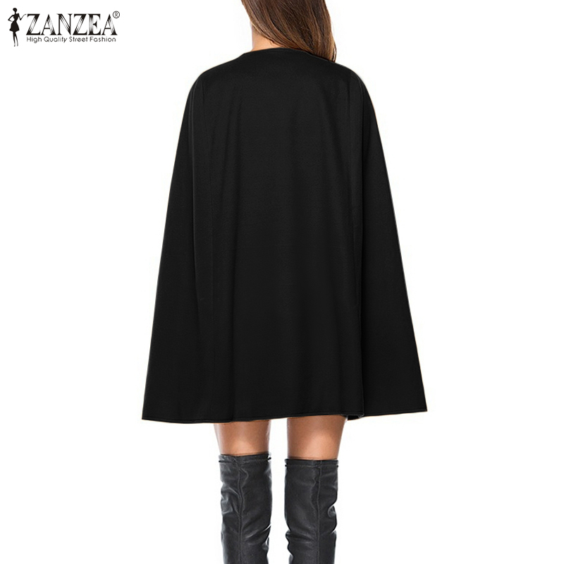 Áo Khoác ZANZEA Giả Da Cổ Tròn Đính Nút Thời Trang Cho Nữ