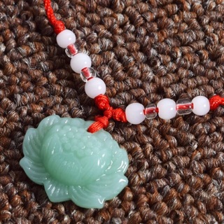 Dây chuyền ngọc bội hoa sen biểu tượng may mắn bình an - Vòng cổ lotus xanh