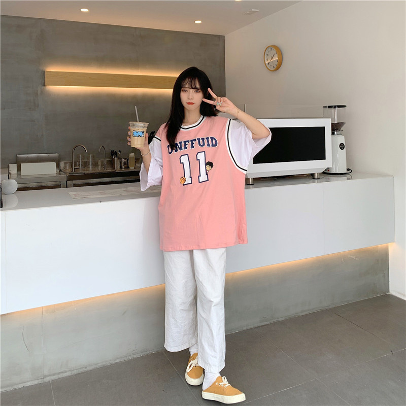 SUXI Áo Thun Bóng Rổ Ngắn Tay Dáng Rộng Thời Trang Mùa Hè Dành Cho Nữ