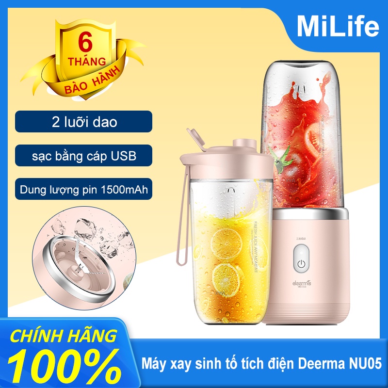 [Mã 44ELSALE2 giảm 7% đơn 300K] Máy Xay Sinh Tố cầm tay Deerma Mini DEM NU05