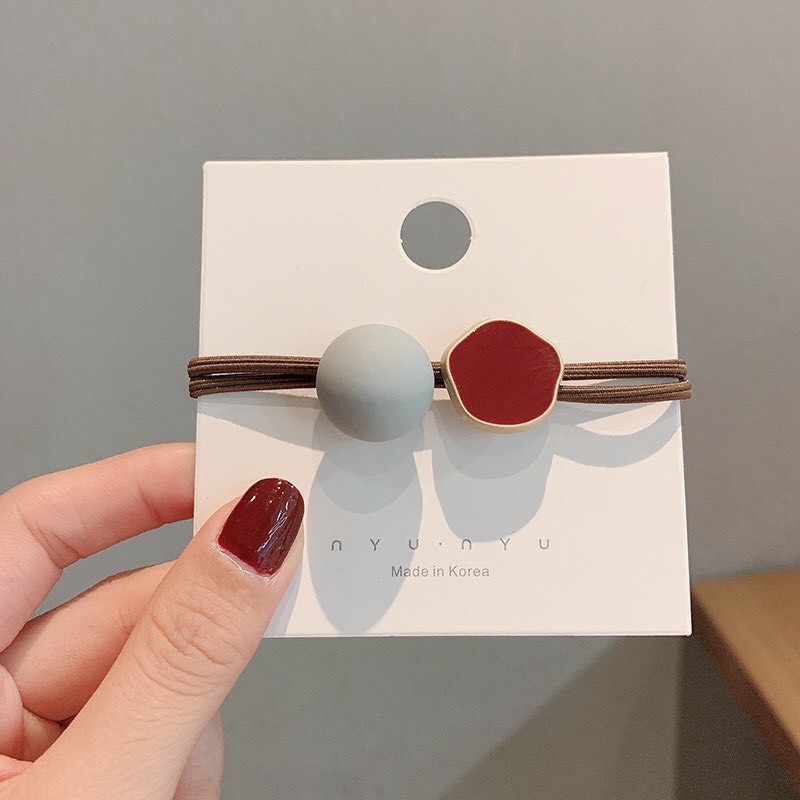 Dây buộc tóc dây chun cột tóc đính đá hat tròn phong cách Hàn Quốc