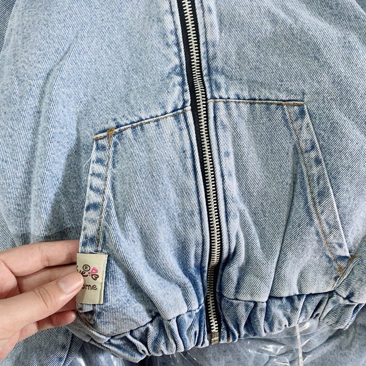 BÁN SỈ - ÁO KHOÁC BÒ KÉO KHÓA LÓT LÔNG MŨ CHUN GẤU CHO BÉ GÁI BG231