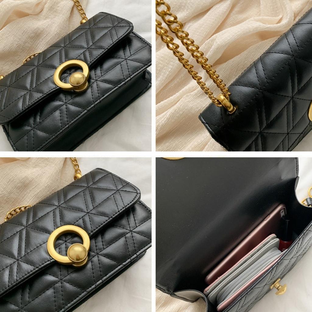 Túi Xách Nữ Đeo Chéo Dây Xích Móc Khóa Hình Tròn  HARA Túi Xách