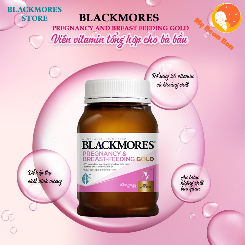 Vitamin tổng hợp bầu Blackmore Pregnancy của úc 180 viên cung cấp đầy đủ dưỡng chất cho mẹ bầu trước trong và sau sinh