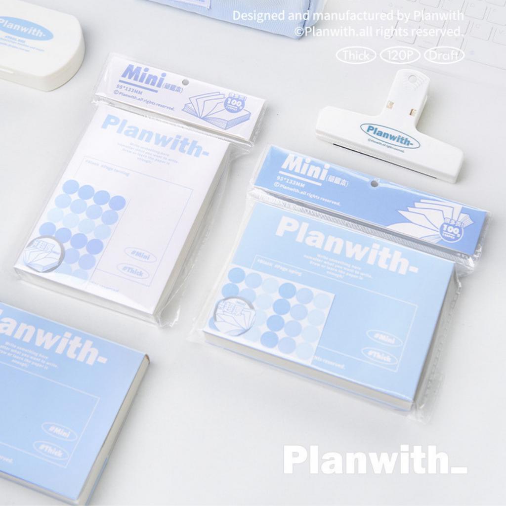 Sổ Tay Planwith Size MINI Ruột Trơn 240 Trang Giấy 100GSM Tặng Kèm Sticker