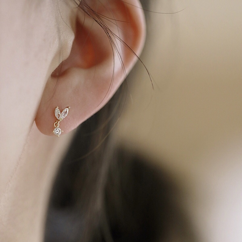 Bông tai Bạc 925 mạ Vàng 14K / LP-E238