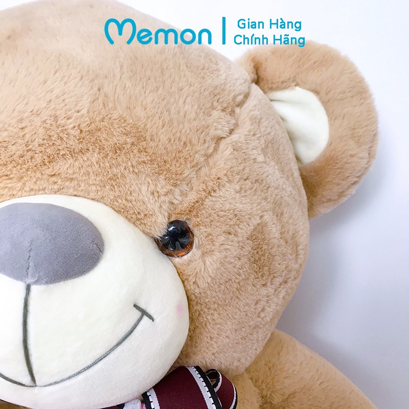 Gấu Bông Teddy Tim Lệch Nơ Hoa Cao Cấp Memon