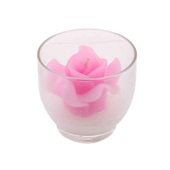 Ly nến hoa hồng Miss Candle FtraMart 7 x 6.5 cm (Hồng)