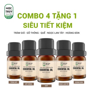 Combo 5 mùi tinh dầu mộc thủy- quế, gỗ thông, tràm gió, ngọc lan tây, hoàng đàn 10ml/chai