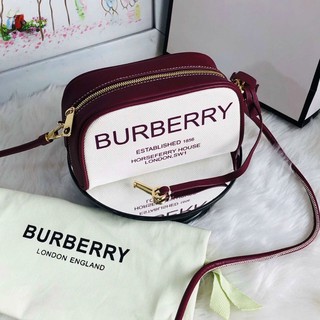 [BIG SALE]-Túi đeo chéo half cube  [HOTTREND] Bubery crossbody bag-[TÚI UNISEX XUẤT XỊN]-kem trắng phối đỏ