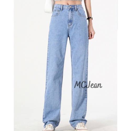 Quần bò nữ cạp cao 1 khuy phong cách Hàn Quốc MCJean