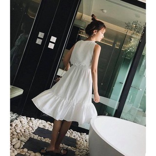 đầm chun eo đuôi cá nơ cổ
