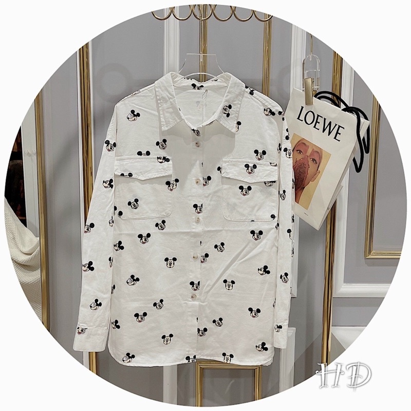 Áo sơ mi jean mickey QC