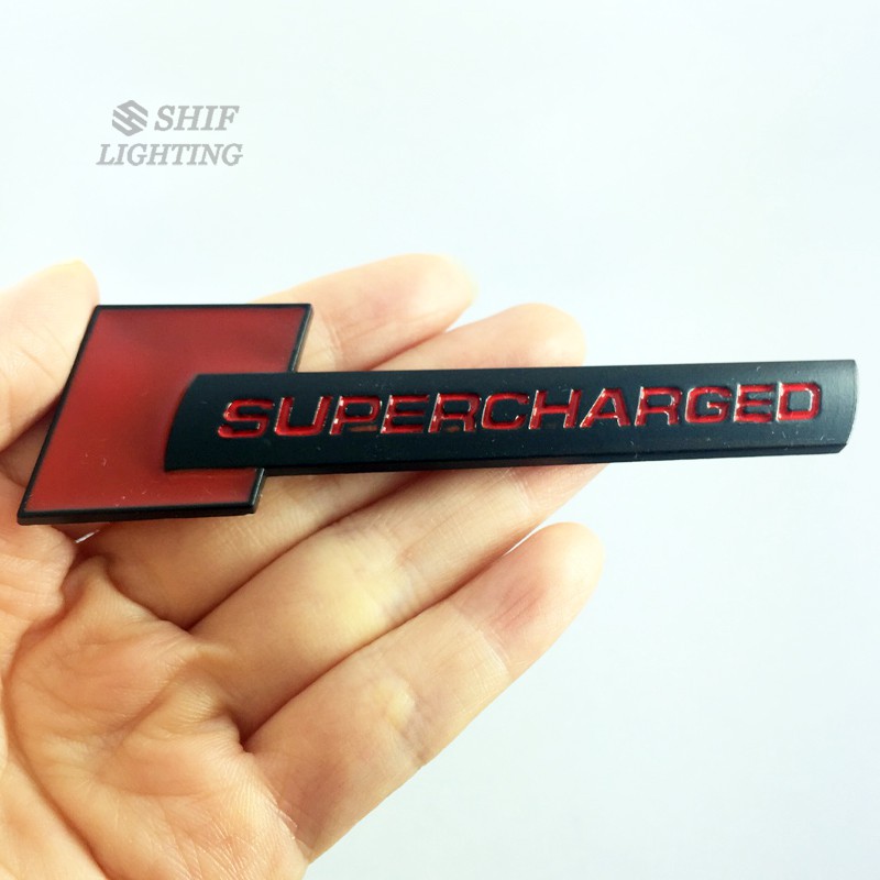 Miếng dán logo supercharged bằng kim loại cho xe Audi A1 A3
