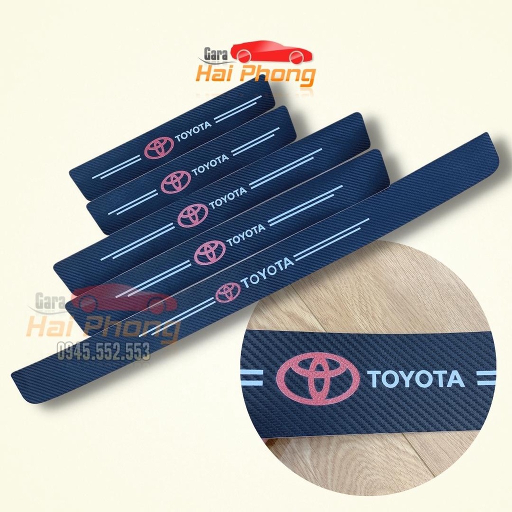 TOYOTA - Bộ Miếng Dán Logo TOYOTA Chống Trầy Xước Bảo Vệ Bậc Cửa Xe Hơi/ Bảo Vệ Cốp Sau Xe Hơi Bền Đẹp