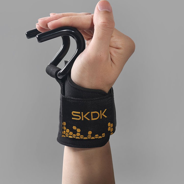 Băng bảo vệ cổ tay có móc kéo SKDK - Băng bảo vệ cổ tay  hổ trợ lực đòn bẩy dễ kéo khi tập tạ nặng { Mới }
