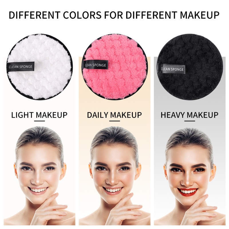 1 Miếng Bông Tẩy Trang Bằng Sợi Microfiber Mềm Có Thể Tái Sử Dụng Kèm Túi Đựng