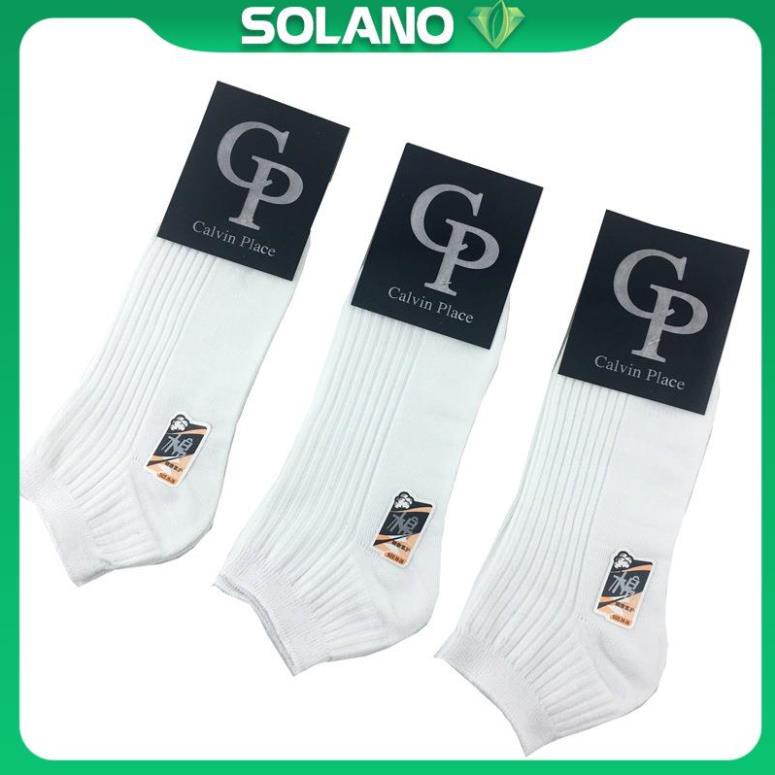 Tất nam cổ ngắn SOLANO vớ nam cao cấp gân chim cotton co giãn CP đi giày da, thể thao chạy bộ, tập gym FAS-001348