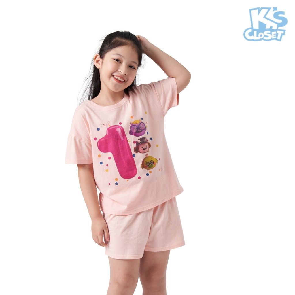 Bộ quần áo cộc tay trẻ em K'S CLOSET chất liệu Cotton mềm mịn thoáng mát K284ONS / K411ONS