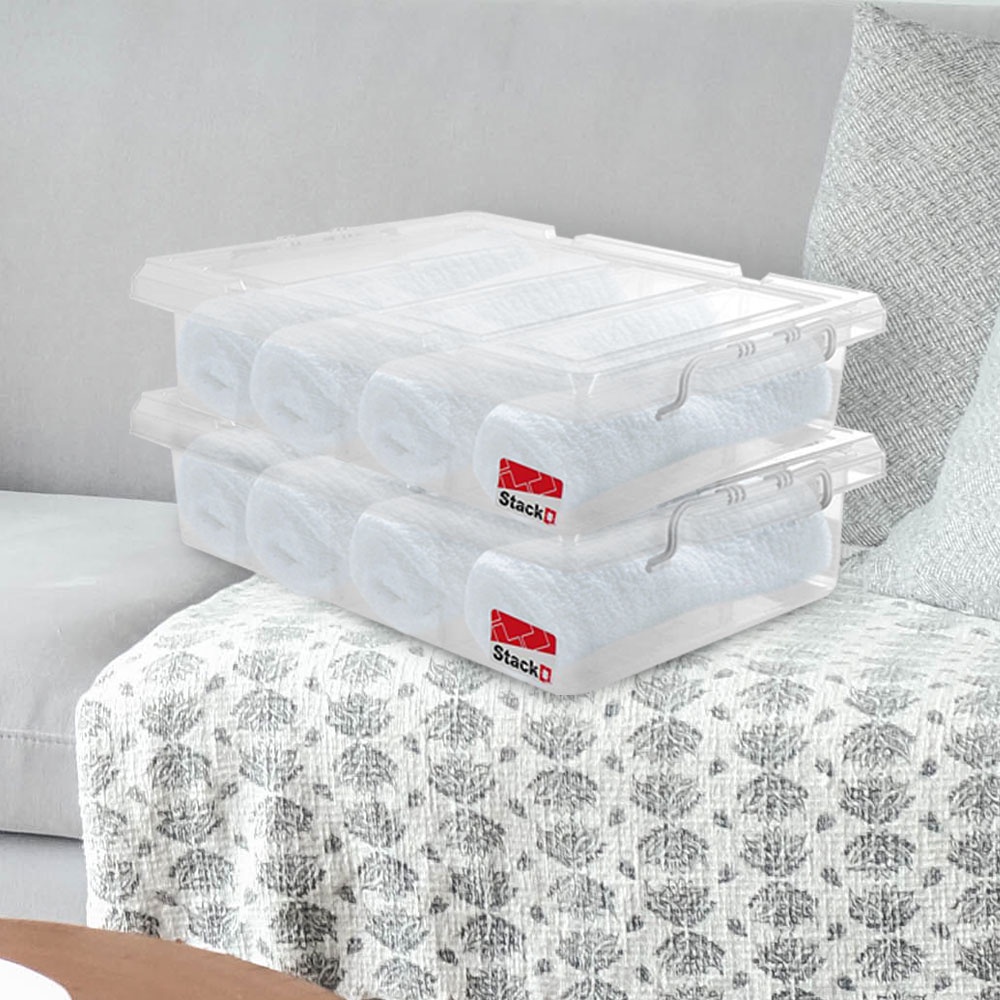 HomeBase STACKO Hộp nhựa nhiều ngăn Thái Lan W30XH12xD58.2CM màu trắng