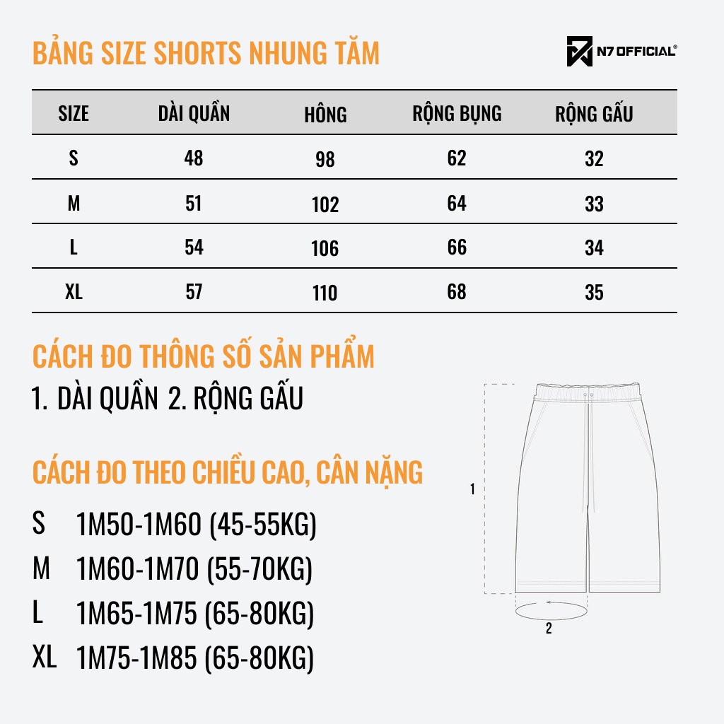 Quần Short Đùi Nhung Tăm N7 Newseven basic nam nữ form rộng Local Brand