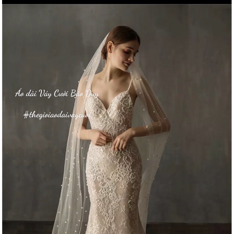 Voan lúp cô dâu hạt ngọc đẹp